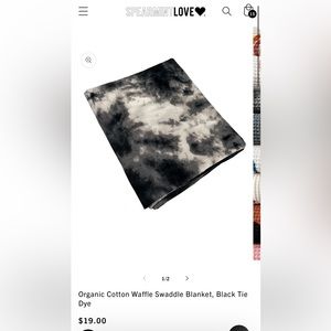 NWT Waffle Black Tie Dye Blanket + Matching Hat